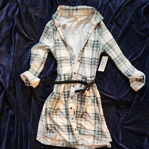 Derek Heart Blue and White Plaid Dress